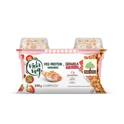 Iogurte VIDA VEG Protein Morango com 2 unidades de 115g cada