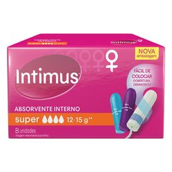 Absorvente Higiênico INTIMUS Interno Super com 8 unidades