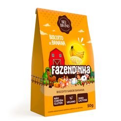 Biscoito SEU DIVINO Fazendinha Banana Sem Glúten,Lactose e Vegano 50g