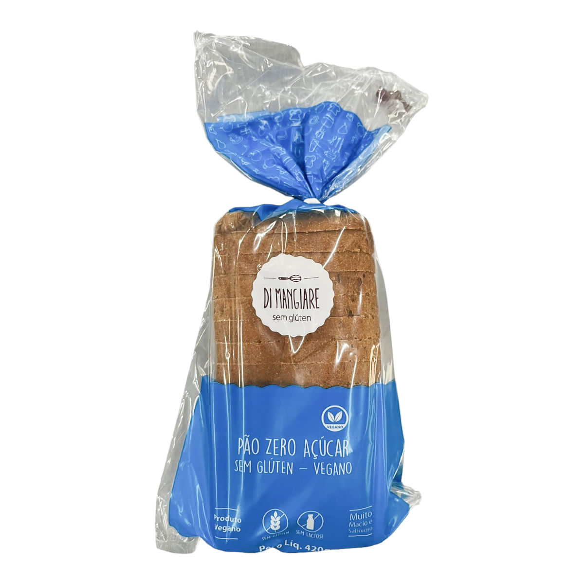 Pão DI MANGIARE Sem Ovo,Zero Açúcar sem Glúten e sem Lactose 420g