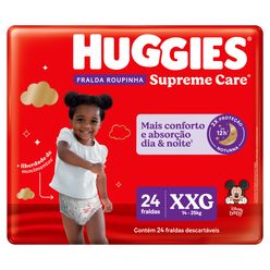 Fralda Descartáveis HUGGIES Supreme Care Roupinha XXG com 24 unidades