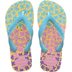 Sandália Infantil HAVAIANAS Amarelo Caja e Azul 27/28