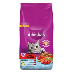 Ração WHISKAS para Gatos Castrados Carne Pacote 2.7Kg