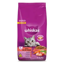 Ração WHISKAS para Gatos Mix Carne Pacote 2.7Kg