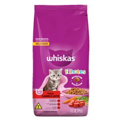 Ração WHISKAS para Gatos Filhotes Carne Pacote 2.7Kg