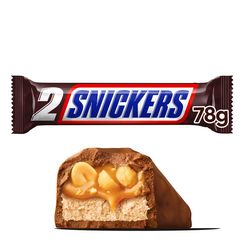 Chocolate SNICKERS Recheada com Caramelo, Amendoim e Nougat com 2 78g