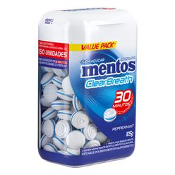 Patilha MENTOS Clear Breath Peppermint Sem Açúcar 105g