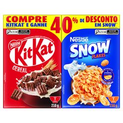 Cereal NESTLE Kitkat 210g + Snow Flakes 230g Compre Kitkat e Ganhe 40% de desconto em Snow