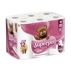 Papel Higiênico SUPERPEL Neutro Folha Dupla 30 metros Leve 12 Pague 11