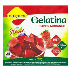 Pó Gelatina LOWÇUCAR Zero com Stévia Morango 10g