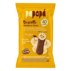 Biscoito PAPAPÁ Biscotti Banana e Cacau sem Açúcar 60g