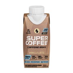 Bebida Composta CAFFEINE ARMY Super Coffee Vanilla Latte 11g Proteína Sem Lactose 200ml