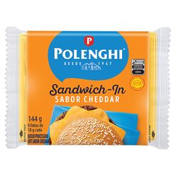 Queijo Cheddar Polenghi Sandwich-in Com 8 Fatias 144g