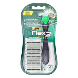 Aparelho de Barbear BIC Flex3 Hibrid Sensitive + 5 Lâminas