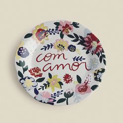 Prato para Lanche Blossom Love Stoneware 21cm - A\CASA