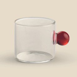 Xícara para Café Dot Vidro Vermelho 80ml - A\CASA