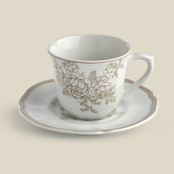 Xícara com Pires Abbey Stoneware 240ml - A\CASA