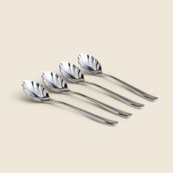 Kit de Colheres de Chá Shell Inox com 4 Unidades - A\CASA