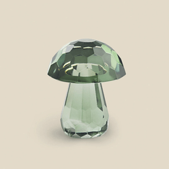 Porta Vela A\CASA Cristal Cogumelo Verde 5x6
