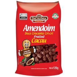 Amendoim DA COLÔNIA Doce Crocante Cri-cri Pralinê Cacau 120g Edição Limitada