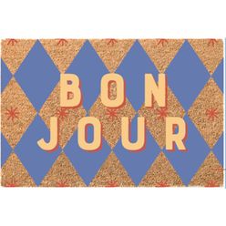 Capacho Bonjour 60x40cm Fibra Natural - A\CASA