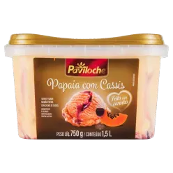Sorvete PAVILOCHE Papaia com Cassis 1l