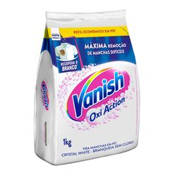 Tira Manchas VANISH em Pó Crystal White Oxi Action para roupas brancas Refil Econômico 1kg