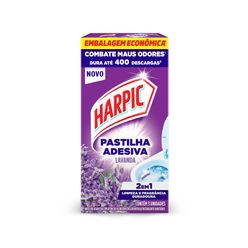 Limpador e Aromatizador Sanitário Pastilha Adesiva Power 2 em 1 Lavanda HARPIC 3 unidades