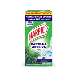 HARPIC Limpador e Aromatizador Sanitário Pastilha Adesiva Power 2 em 1 Pinho 3 unidades -  Leve 3 Pague 2
