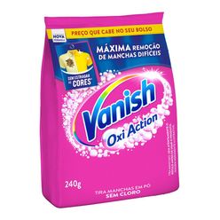 Tira Manchas VANISH em Pó Oxi Action para roupas coloridas refil econômico 240g