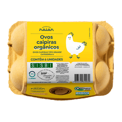 Ovo Caipira RAIAR Grande Orgânico com 6 unidades