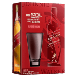 Whisky JOHNNIE WALKER Red Label 750ml + Copo