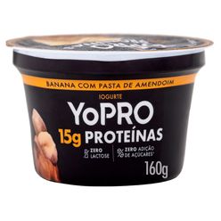 Iogurte DANONE Yopro Banana com pasta de Amendoim sem Lactose com Proteina 160g