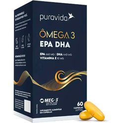 Suplemento Alimentar PURAVIDA Ômega 3 Epa Dha 60 Cápsulas
