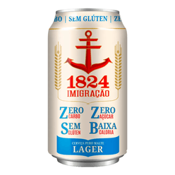 Cerveja IMIGRAÇÃO 1824 Lager Sem Glúten,Zero Carbo,Zero Açúcar 350ml