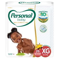 Fraldas Descartáveis PERSONAL Baby Premium Protection xg com 26 unidades