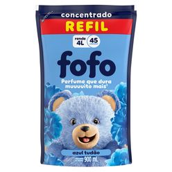 Amaciante de Roupas FOFO Azul Tudão Concentrado Refil 900ml