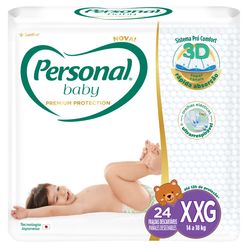 Fraldas Descartáveis PERSONAL Baby Premium Protection xxg com 24 unidades