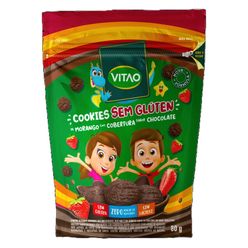 Cookies VITAO sem Glúten Morango com Cobertura de Chocolate sem Adição de Açúcares sem Glúten 80g