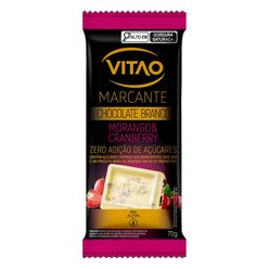 Chocolate Branco VITAO Marcante Morango e Cranberry Zero Adição de Açúcares sem Glúten 70g