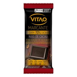 Chocolate Dark VITAO Marcante Nibs de Cacau 70% Vegano Zero Lactose e sem Glúten Zero Adição de Açúcares 70g