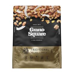 Granola GRANO SQUARE Premium Tradicional sem Glúten, sem Lactose e Vegano Adoçada com Melado Pacote 400g