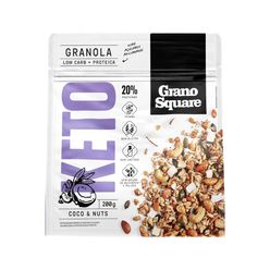 Granola GRANO SQUARE Premium Coco + Nuts Vegano, Sem Glúten, Sem Lactose, Zero Açúcar 200g