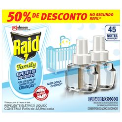 Refil Elétrico Raid Family 32.9ml Cada 50% De Desconto No Segundo Refil