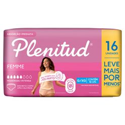 Roupa íntima Descartável Plenitud Femme G/xg Com 16 Unidades Leve Mais Por Menos