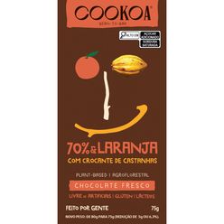 Chocolate COOKOA 70% Laranja Sem Glúten e Lactose 75g