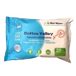 Lenço Umedecido COTTON VALLEY com 20 Unidades