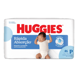 Fralda Descartável HUGGIES Rápida Absorção P com 46 Unidades