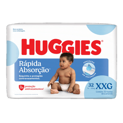 Fralda Descartável HUGGIES Rápida Absorção XXG com 32 Unidades