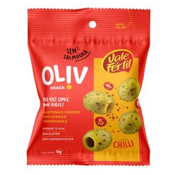 Snack de Azeitonas Verdes sem Caroço Temperadas VALE FÉRTIL Chilli Sem Glúten 50g